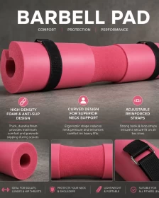 Premium Barbell Squat Pad – Neck & Shoulder Protection (Pink)