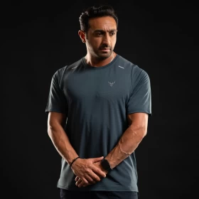 Men's Regular Fit Performance Tee - slate blue